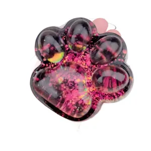 Cute cat paw squishy toy glitter stress relief sensory toy sparkling crystal paw fidget item