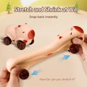 Bonito juguete de coche extensible de capibara, vehículo antiestrés sensorial para niños.