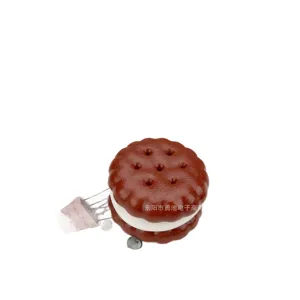 Simulated chocolate sandwich biscuit slow rising squishy stress relief toy main view