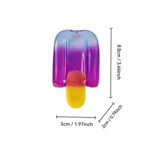 Popsicle squishy stress relief toy, gradient purple and yellow soft rubber sensory fidget toy.