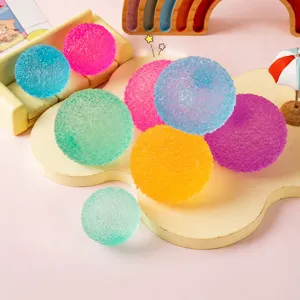 Jolie Balle d'Herbe Givrée TPR Squishy Jouet Anti Stress Couleurs Mixtes Rebond Lent Squeeze Balle Ronde Pour Enfants Adolescents