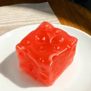 Red transparent cheese squeeze toy stress relief decompression fidget sensory toy fun