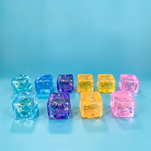 Διαφανές χρωματιστό παγάκι squishy παιχνίδι, αντιστρές αργής επαναφοράς για παιδιά.