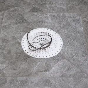 Silicone hair catcher drain protector for bathroom shower floor and sink strainer plug