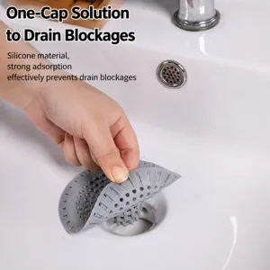 Silicone sink strainer hair catcher for kitchen bathroom floor drain anti-clogging filter.