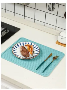 Siliconen afdruipmat voor keukengerei en kopjes, hittebestendige antislip mat.