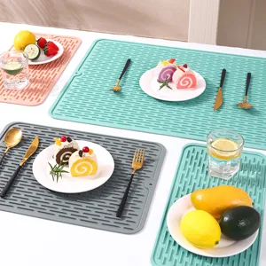 Multifunctionele Siliconen Afdruipmat Keuken Servies Waterfilter Mat Hitte-isolatie Antislip Pad