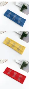 Y2K rhinestone star knit wide headband, elastic sweet cool girl non-slip hair band accessory.