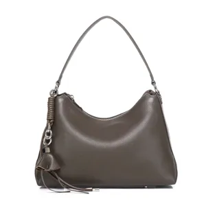 Borsa a tracolla hobo in vera pelle morbida casual borsa con elegante dettaglio nappa