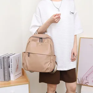 Genuine leather backpack for women, casual travel daypack, soft cowhide school bag