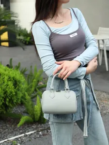 Genuine Leather Boston Bag For Women Top Handle Satchel Shoulder Crossbody Pillow Bag Casual Tote Bag