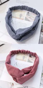 Diadema cruzada de pata de gallo estilo coreano mujer retro ancho elástico accesorios de pelo.