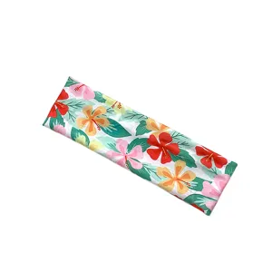 Summer Hawaiian tropical floral print wide headband, comfortable fabric hair accessory for beach vacation daily wear style.