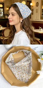 Foulard triangolare con margherite stile campestre fascia elastica per foto di stile