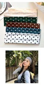 Polka dot elastic headband for yoga, sports, fitness, and daily makeup. Soft fabric hair band.