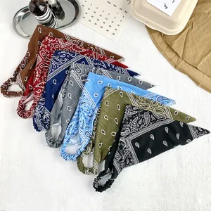 Diadema triangular estilo paisley retro americano con diseño elástico antideslizante vacaciones.