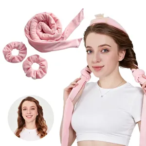 Fascia per Arricciare Senza Calore Bigodini Pigri in Velluto di Seta Rulli per Capelli da Sonno con Accessori Set di Strumenti per Acconciature per Donne