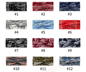 Bohemian yoga sports headband elastic non-slip wide hair band for running sweat workout