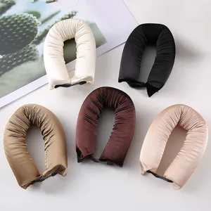 Set of 5 satin heatless hair curlers in assorted colors for effortless overnight styling.