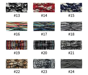 Bohemian yoga sports headband elastic anti-slip wide hair band for women running workout