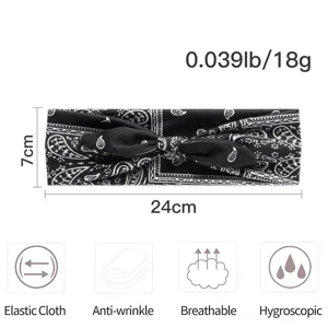 Bandeau Paisley pour femme nœud papillon serre-tête élastique doux respirant absorbant