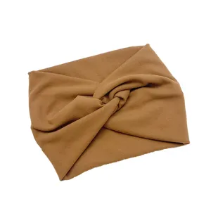 Einfarbig gedrehtes Stirnband breites elastisches Haarband fuer Sport Yoga schweissobierend.