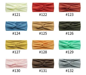 Solid color knotted yoga headband, stretch sweat-absorbing sports hair band for women.