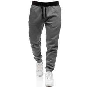 Ανδρικό γκρι παντελόνι jogger αθλητικό sweatpants casual με μαύρη ελαστική μέση και μανσέτες.