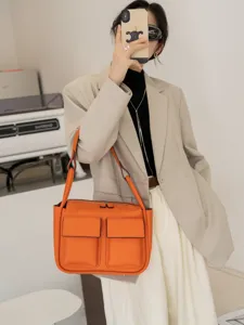 TOGO genuine cowhide leather shoulder tote bag large capacity casual crossbody handbag for women