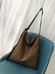 Brown soft leather hobo shoulder bag, casual slouchy crossbody bag for women daily use.