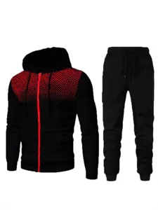 Men's casual tracksuit autumn winter sports fitness hoodie and sweatpants set two piece outfit
