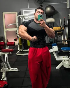Men's athletic slim fit short sleeve t-shirt for gym training and fitness workout.
