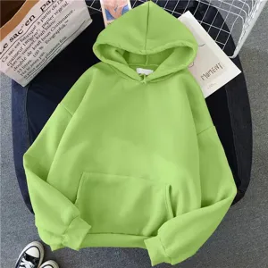 Men solid color hooded sweatshirt casual loose pullover long sleeve autumn winter top