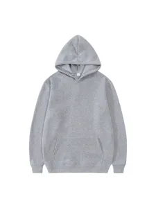 Men's Pullover Fleece Hoodie Loose Fit Hooded Sweatshirt Plain Color Long Sleeve Top With Kangaroo Pocket Thick Warm Coat