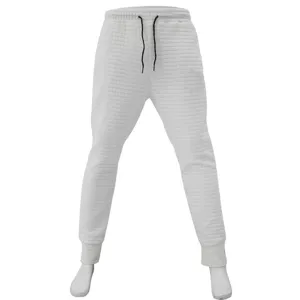 Men waffle knit casual sweatpants with drawstring elastic waist and tapered cuffs for autumn.