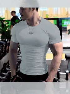 Men's Athletic Quick Dry Compression Top Short Sleeve Sport T-Shirt Slim Fit Workout Gym Running Breathable Training Shirt