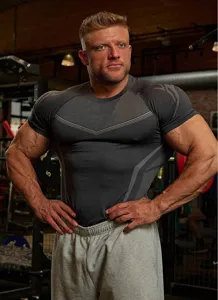 Men's short sleeve compression gym t-shirt breathable athletic training fitness top grey