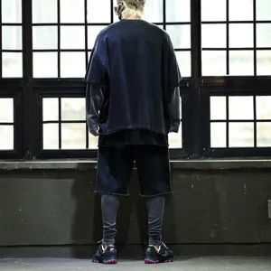 Men's summer casual short sleeve t shirt and shorts set loose streetwear oversized outfit