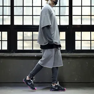 Men's summer casual streetwear tracksuit loose short sleeve t-shirt and shorts set