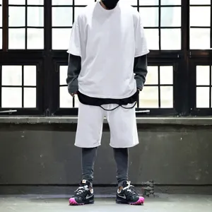 Men summer casual oversized t-shirt and shorts set streetwear fashion apparel stylish outfit.