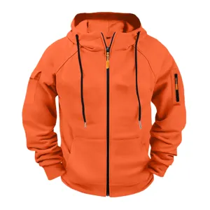 Men's Hooded Zip-Up Sweatshirt Casual Sports Activewear Jacket Fall Spring Outerwear