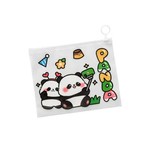 Süße Panda transparente A5 Reißverschluss Ordner Tasche, große Kapazität Schreibwaren Tasche.