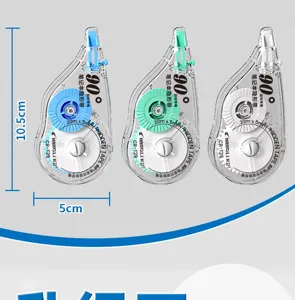 Large capacity invisible correction tape with 90 degree rotatable head for students.