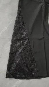 Pantalon patte d'eph à sequins rétro disco pour homme, magnifique costume de fête élégant.
