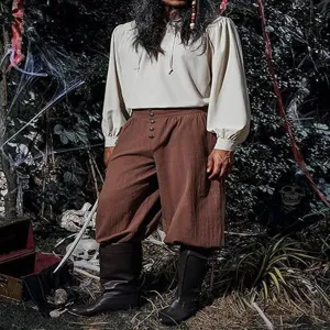 Detailed scene showcasing the medieval Renaissance style pirate trousers in the forest.