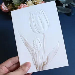 Cartes de Vœux Florales en Relief 3D Professionnelles Créatives Cartes de Remerciement pour Vœux de Mariage Minimalistes Avec Enveloppe
