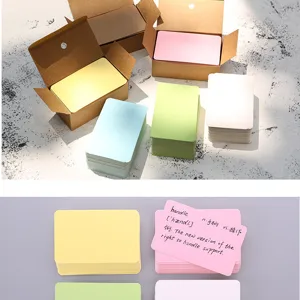 Carte di parole vuote flashcard note DIY schede indice colorate con scatole di kraft.