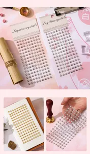 Perlen Strass Aufkleber Blätter, selbstklebende Metall Perlen Sticker für DIY Tagebuch Basteln.