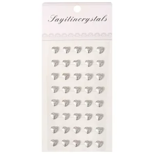 Acryl Herz Strass Aufkleber fuer Kinder, glitzernde silberne Kristall Belohnung Sticker