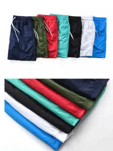 Shorts da spiaggia casual da uomo multicolore dettaglio impilato estate comodo.